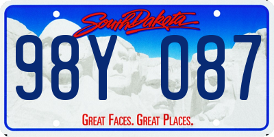 SD license plate 98YO87