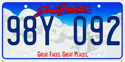SD license plate 98YO92