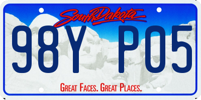SD license plate 98YP05