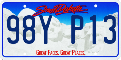 SD license plate 98YP13