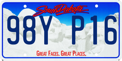 SD license plate 98YP16