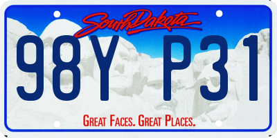 SD license plate 98YP31