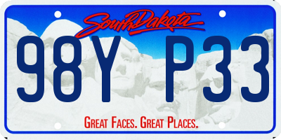 SD license plate 98YP33