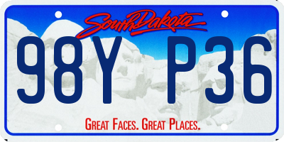 SD license plate 98YP36