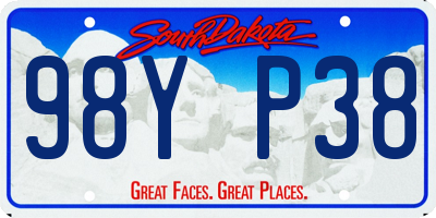 SD license plate 98YP38