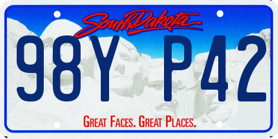 SD license plate 98YP42