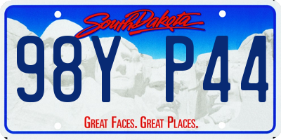 SD license plate 98YP44