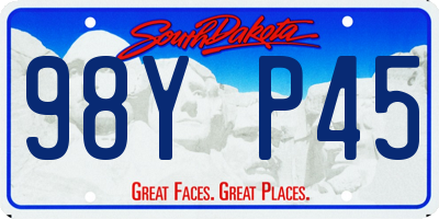 SD license plate 98YP45