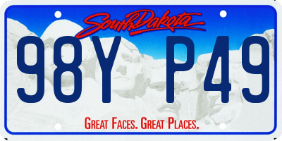 SD license plate 98YP49