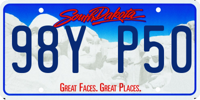 SD license plate 98YP50