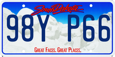 SD license plate 98YP66