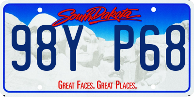 SD license plate 98YP68