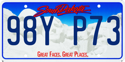 SD license plate 98YP73
