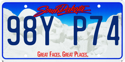 SD license plate 98YP74