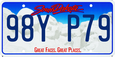 SD license plate 98YP79