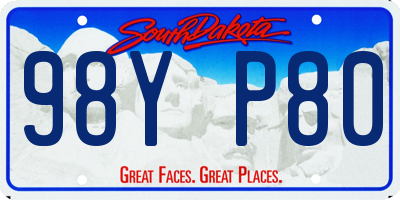 SD license plate 98YP80