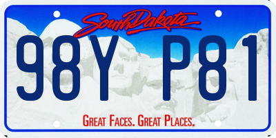 SD license plate 98YP81