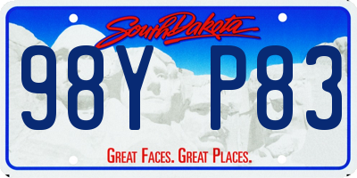 SD license plate 98YP83