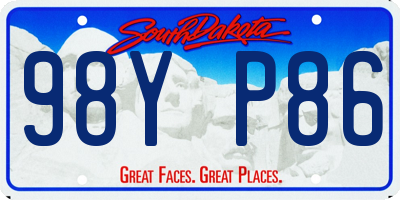SD license plate 98YP86