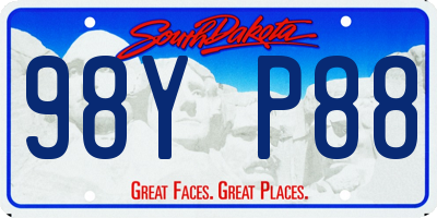 SD license plate 98YP88