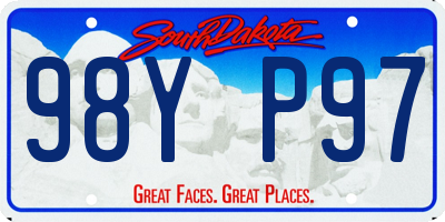 SD license plate 98YP97