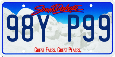 SD license plate 98YP99