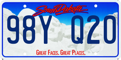 SD license plate 98YQ20