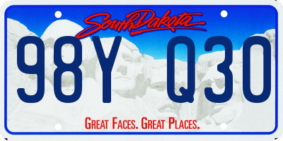 SD license plate 98YQ30