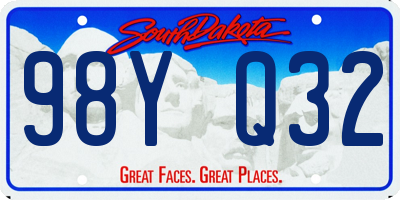 SD license plate 98YQ32