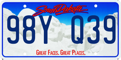 SD license plate 98YQ39