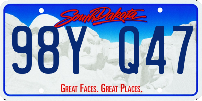 SD license plate 98YQ47