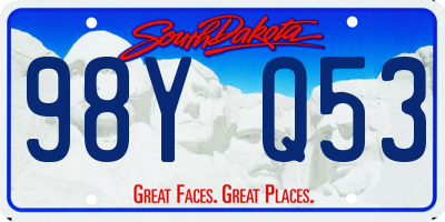 SD license plate 98YQ53