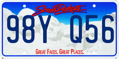 SD license plate 98YQ56