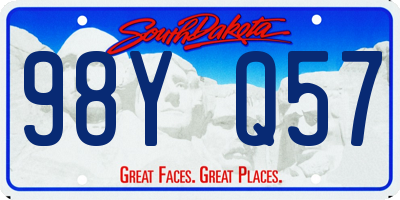 SD license plate 98YQ57