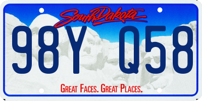SD license plate 98YQ58