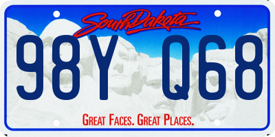 SD license plate 98YQ68
