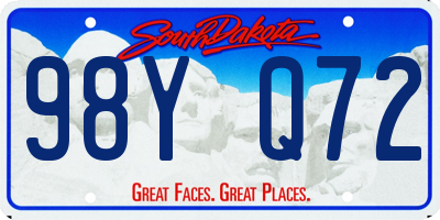 SD license plate 98YQ72