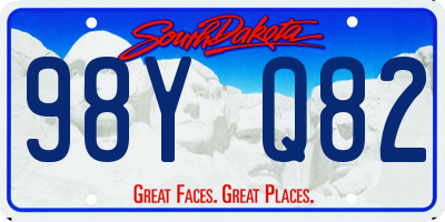 SD license plate 98YQ82