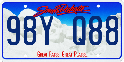 SD license plate 98YQ88