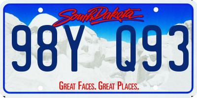 SD license plate 98YQ93