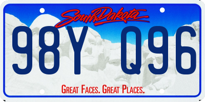 SD license plate 98YQ96