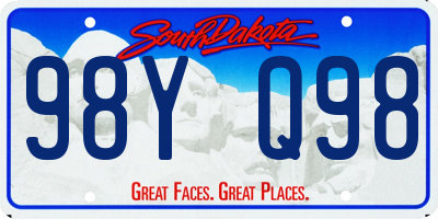SD license plate 98YQ98