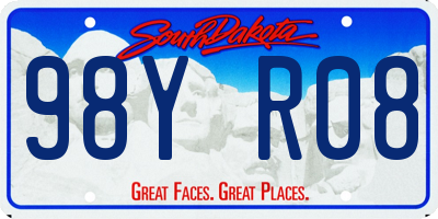 SD license plate 98YR08