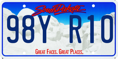 SD license plate 98YR10