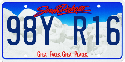 SD license plate 98YR16