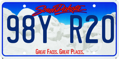 SD license plate 98YR20