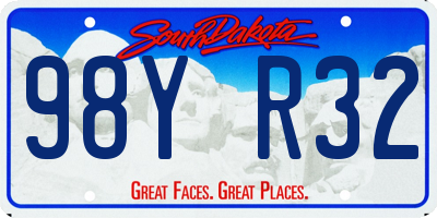 SD license plate 98YR32