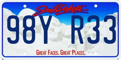 SD license plate 98YR33