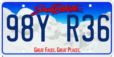 SD license plate 98YR36