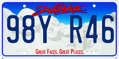 SD license plate 98YR46